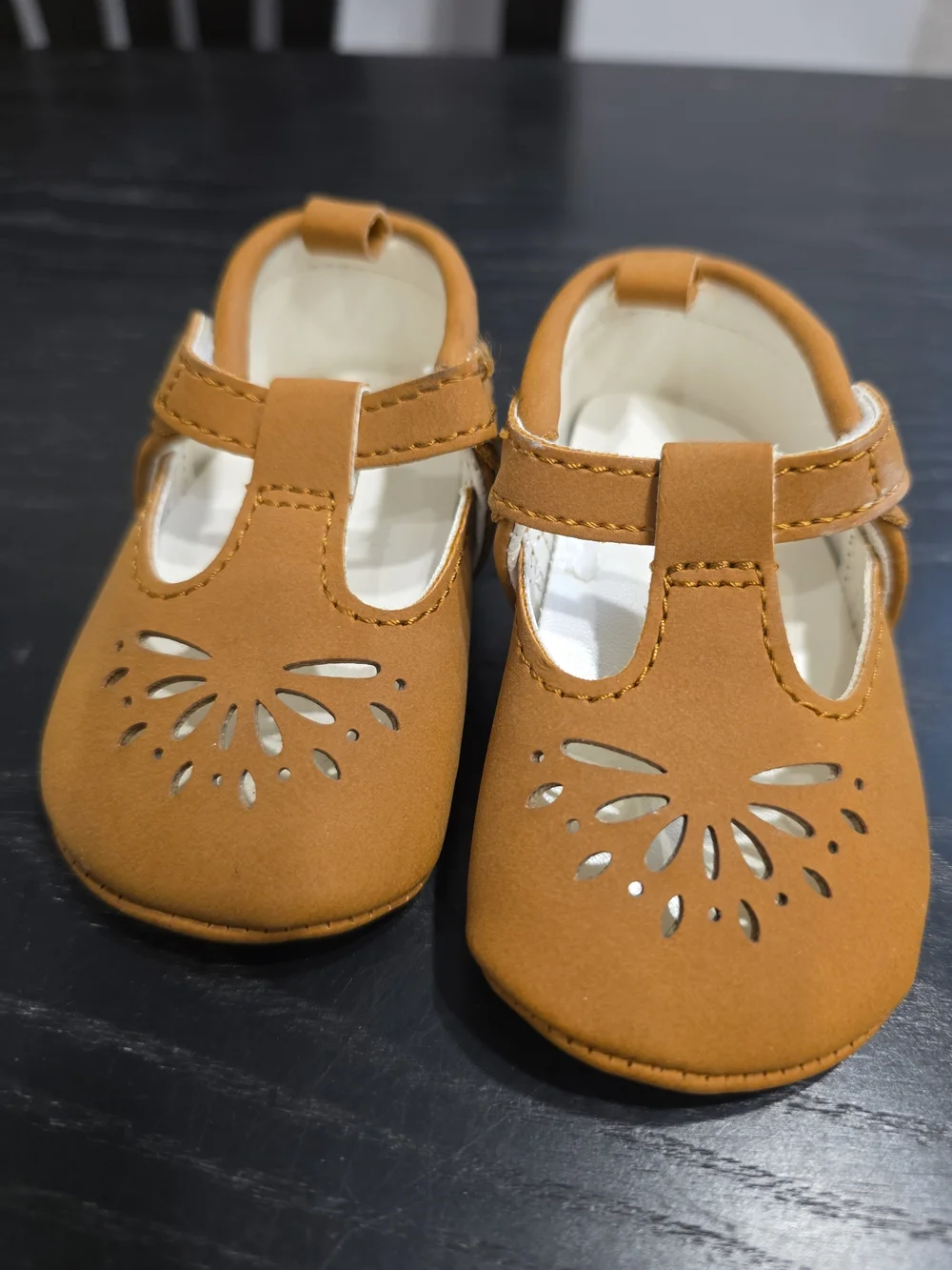 Classic T-Strap Kids Shoes in Tan